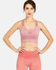 Women’s Purple & Orange Red Athletic Sports Bra & Long Pants 2-Piece Set